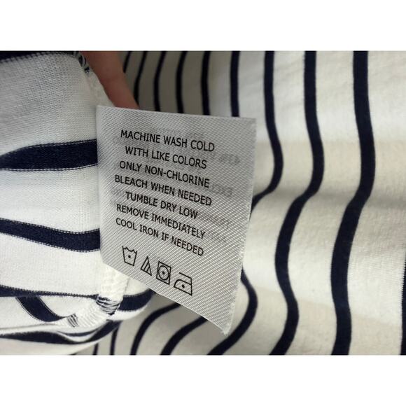 Coolibar Coral Way Sleeveless Midi Dress White/Navy Stripe Beach Vacation Sz L - Picture 15 of 15